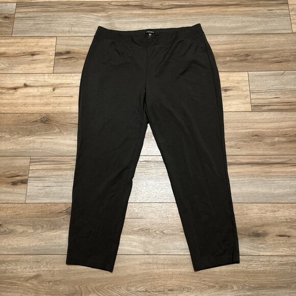 Eileen Fisher Leggings SZ XL Dark Green Elastic Waist Stretch Straight - Picture 1 of 12